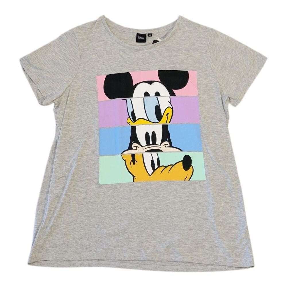 Official Disney Mickey Donald Goofy Pluto Graphic T-Shirt Women’s Size 18